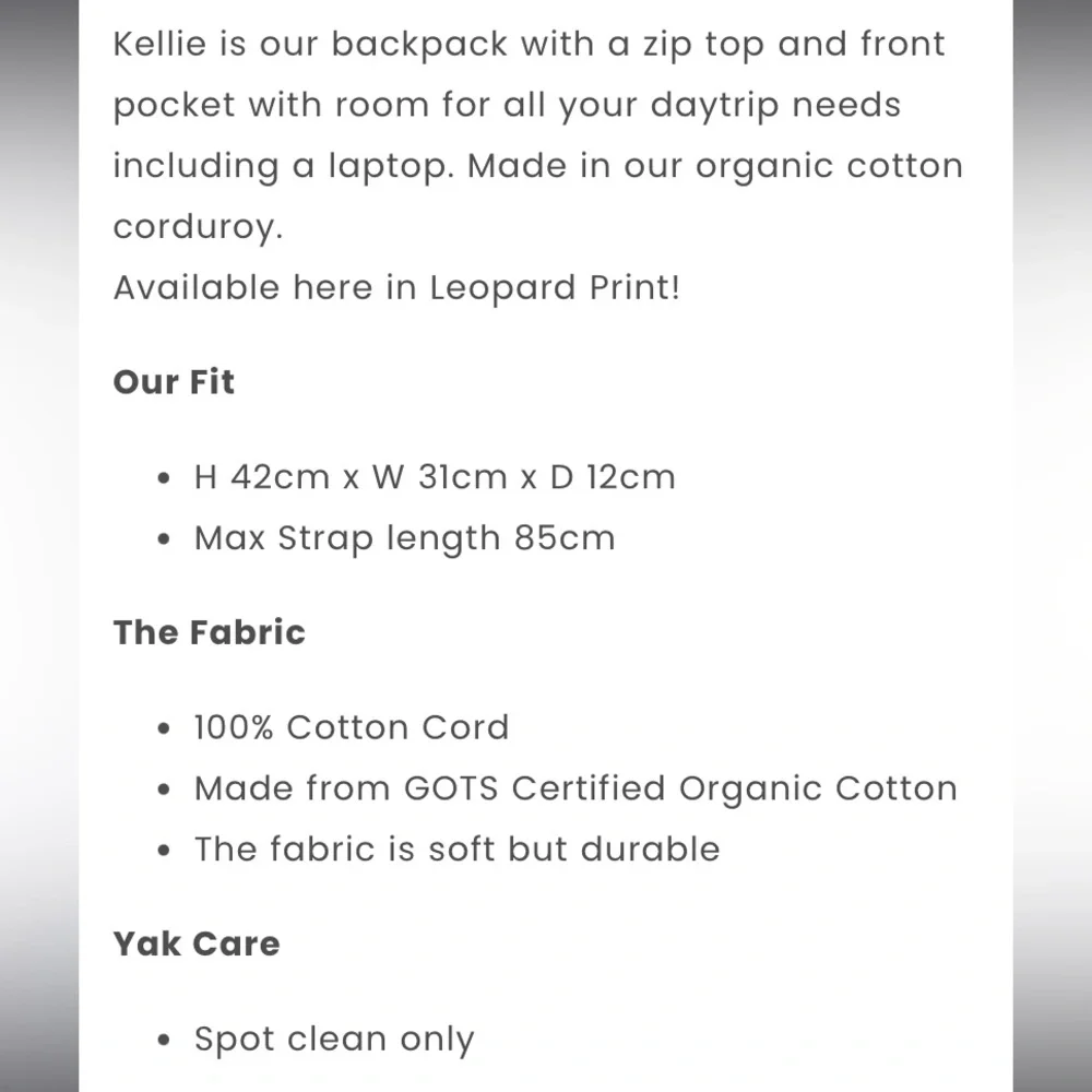 NWT Lucy & Yak Kellie Skater Corduroy Backpack in Leopard Print - Picture 16 of 16